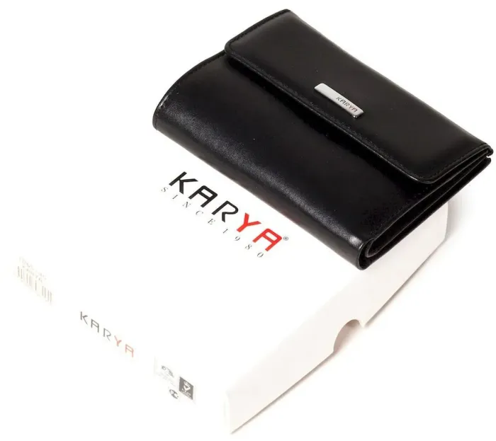 Жіноче портмоне з лицьовою монетницею 17412 KARYA Чорне