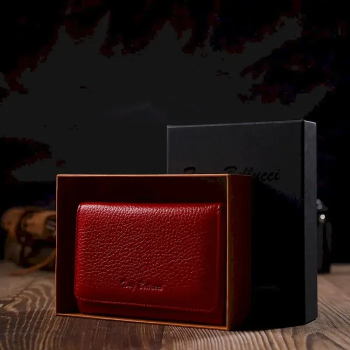 Жіноче портмоне в три складення з натуральної шкіри Tony Bellucci 22023 Червоний