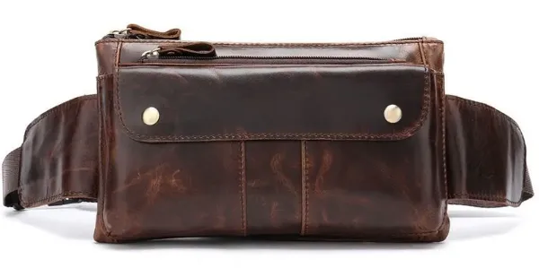 Поясна сумка чоловіча Vintage 14815 Коричнева