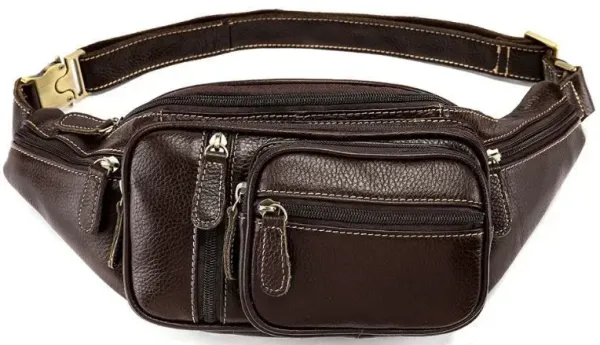 Поясна сумка чоловіча Vintage 14860 Коричнева