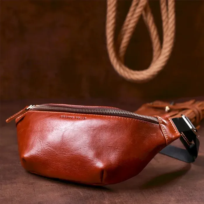 Поясна сумка GRANDE PELLE 11141 Коричнева