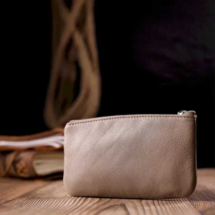 Практична ключниця з натуральної шкіри KARYA 21210 Бежевий