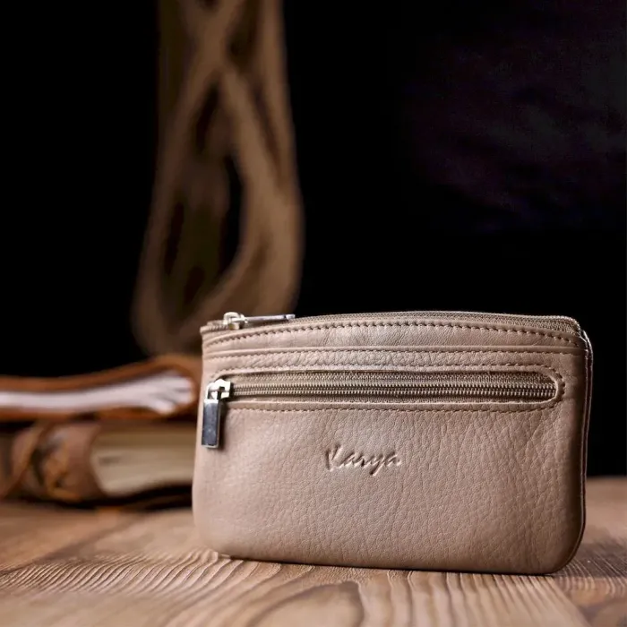 Практична ключниця з натуральної шкіри KARYA 21210 Бежевий