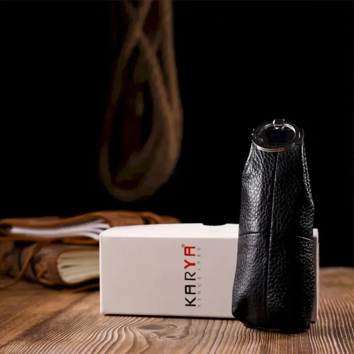 Практичная ключница из натуральной кожи KARYA 21215 Черный