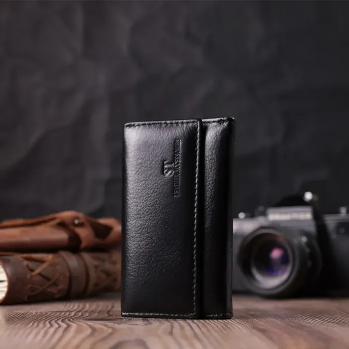 Практична ключниця із натуральної шкіри ST Leather 22483 Чорний