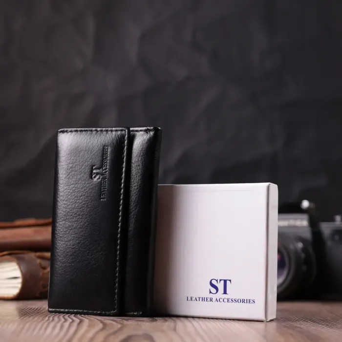Практична ключниця із натуральної шкіри ST Leather 22483 Чорний