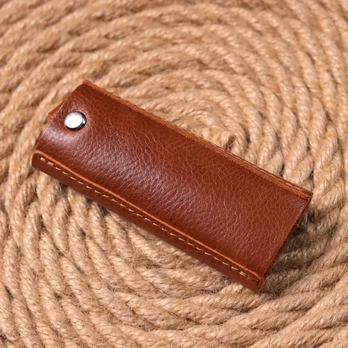 Практична ключниця у глянцевій шкірі Слава ЗСУ GRANDE PELLE 16720 Світло-коричнева