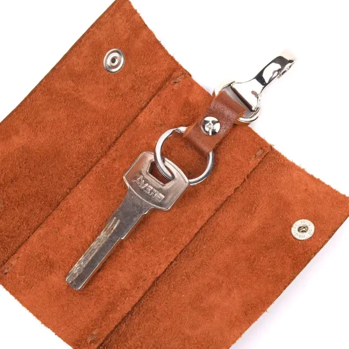 Практична ключниця у глянцевій шкірі Слава ЗСУ GRANDE PELLE 16720 Світло-коричнева