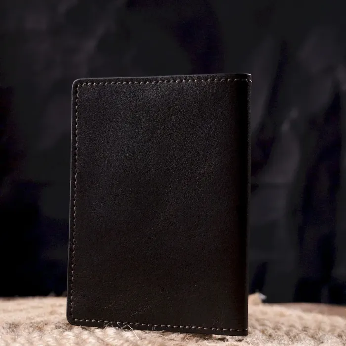 Практична обкладинка із глянсової шкіри на військовий квиток Карта GRANDE PELLE 16778 Коричнева