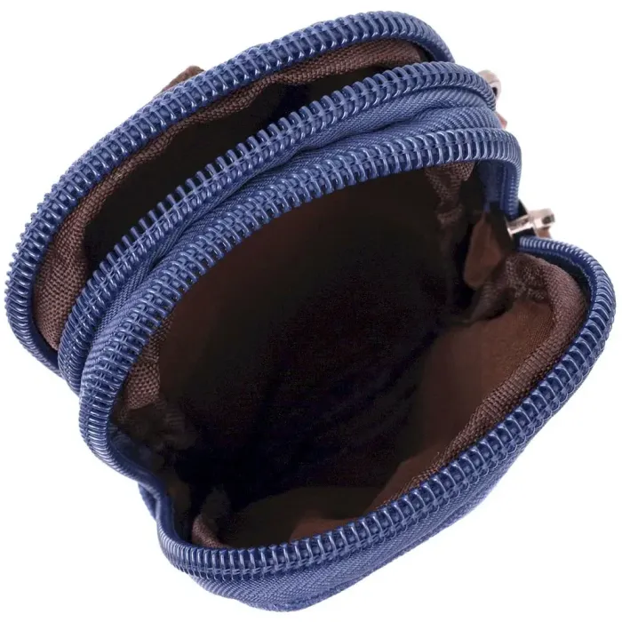 Практична сумка-чохол на пояс із металевим карабіном із текстилю Vintage 22226 Синій