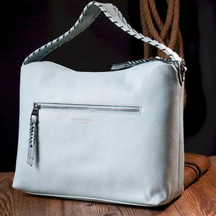 Практична сумка жіноча на плече KARYA 20850 шкіряна Блакитний