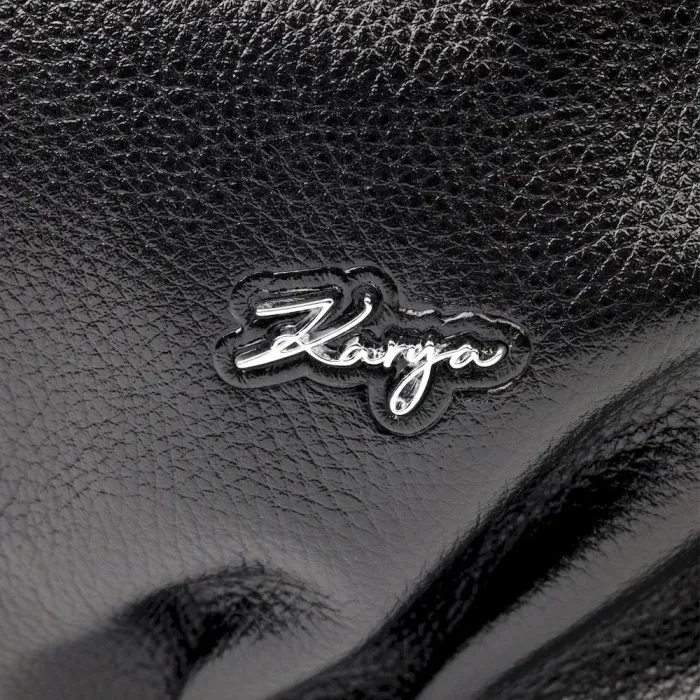 Практична сумка жіноча з ручками KARYA 20879 шкіряна Чорний