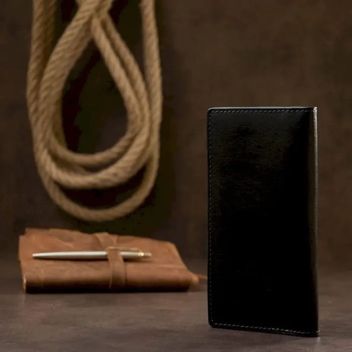 Практичний чоловічий портмоне GRANDE PELLE 11559 Чорний