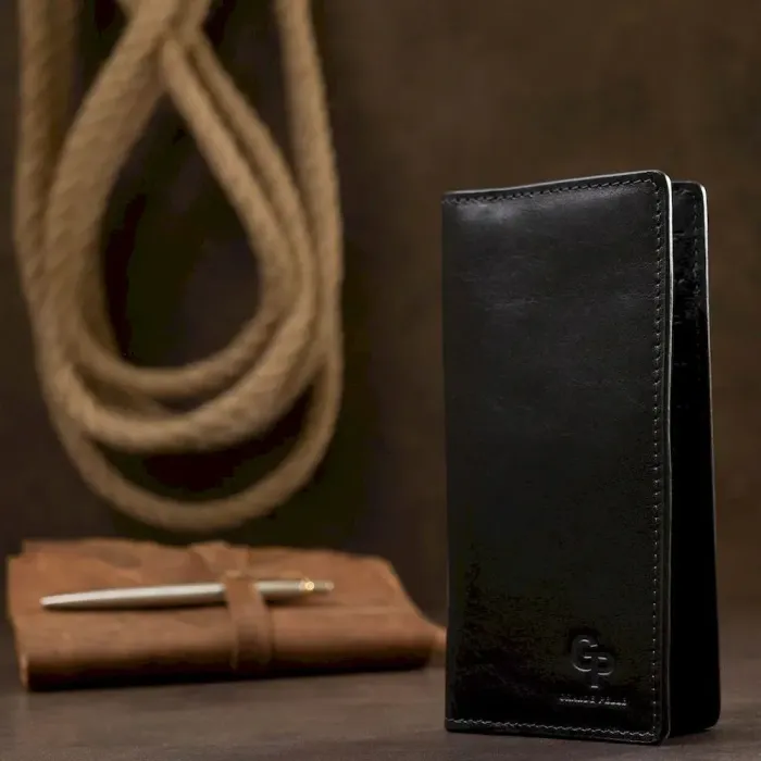 Практичний чоловічий портмоне GRANDE PELLE 11559 Чорний
