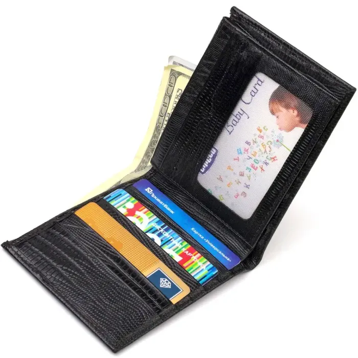 Практичное мужское портмоне из натуральной фактурной кожи CANPELLINI 21868 Черный