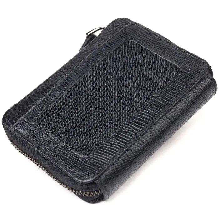 Практичний портмоне з натуральної фактурної шкіри CANPELLINI 21494 Чорне
