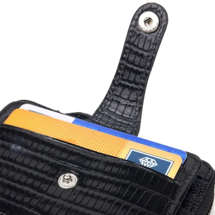 Практичний портмоне з натуральної фактурної шкіри CANPELLINI 21494 Чорне