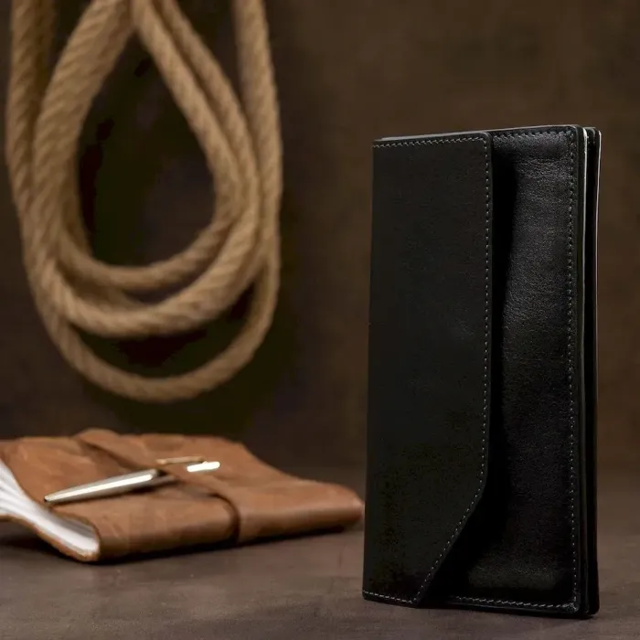 Практичний стильний портмоне унісекс GRANDE PELLE 11558 Чорний