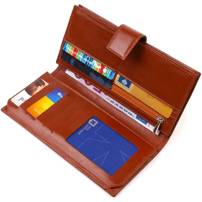 Практичное вертикальное мужское портмоне из натуральной гладкой кожи CANPELLINI 21721 Коричневое