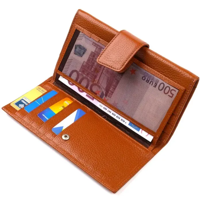 Практичное вертикальное мужское портмоне из натуральной кожи флотар CANPELLINI 21845 Коричневый