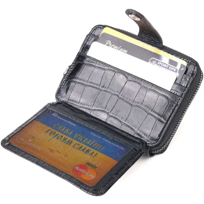 Практичний жіночий портмоне з натуральної фактурної шкіри CANPELLINI 21491 Чорний