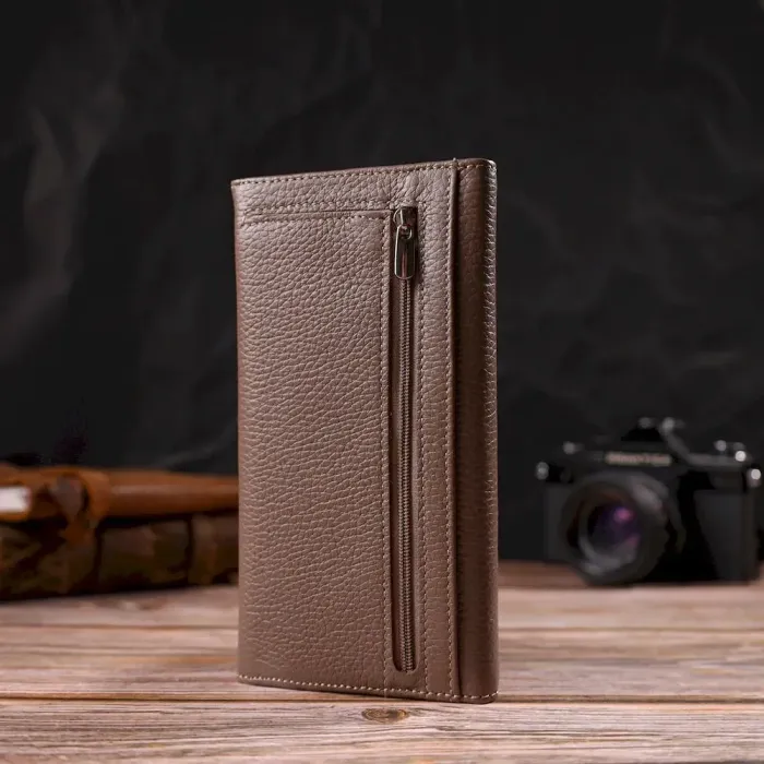 Практичний жіночий портмоне з натуральної шкіри флотар CANPELLINI 21695 Бежеве