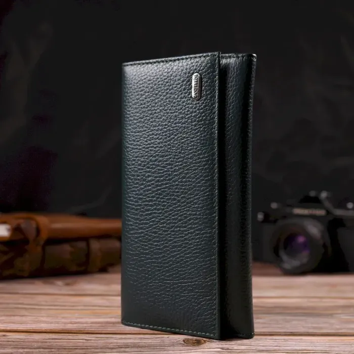 Практичний жіночий портмоне з натуральної шкіри флотар CANPELLINI 21854 Зелений