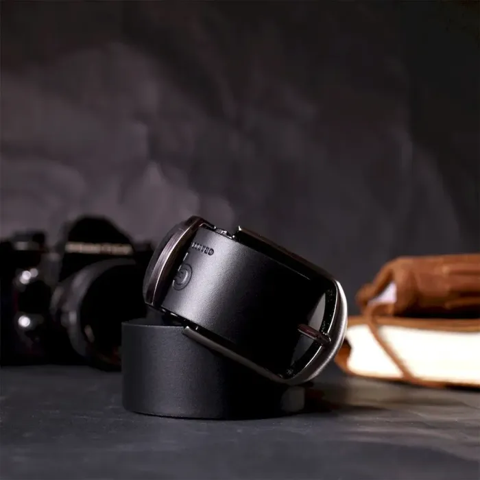 Практичний брючний пояс для чоловіків з натуральної шкіри GRANDE PELLE 11681 Чорний