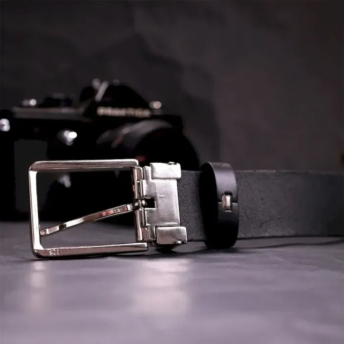 Практичний брючний ремінь для чоловіків з натуральної шкіри GRANDE PELLE 11677 Чорний