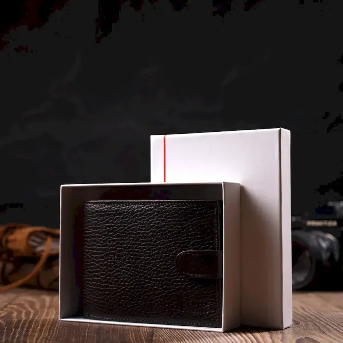 Практичний гаманець середнього розміру для чоловіків з натуральної шкіри BOND 22001 Коричневий