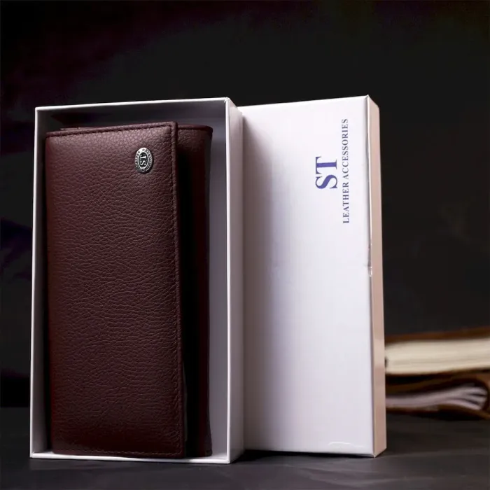 Практичний та жіночний гаманець із натуральної шкіри ST Leather 19428 Бежевий