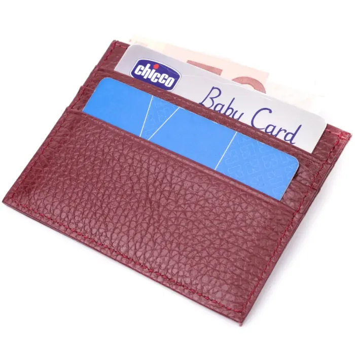 Практичный кард-кейс из натуральной кожи ST Leather 22446 Бордовый