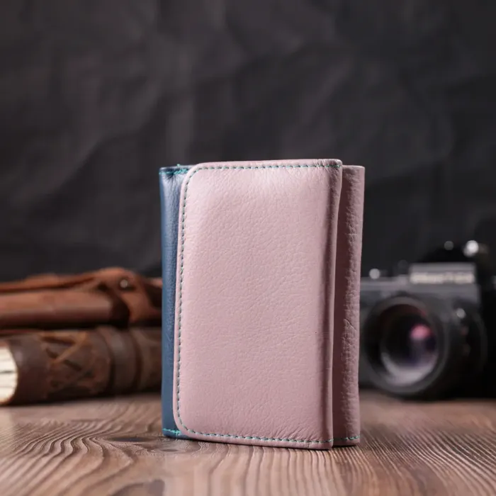 Практичный кошелек для девушек из натуральной кожи ST Leather 22496 Разноцветный
