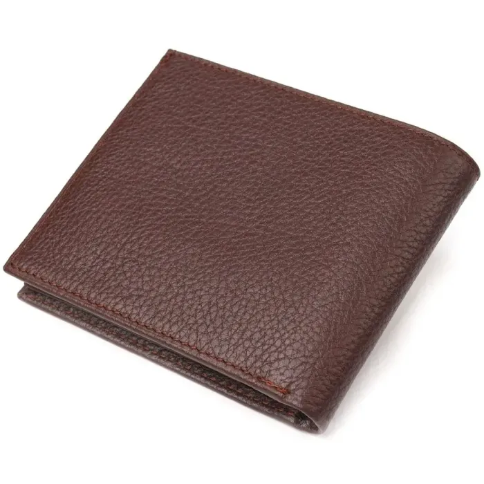 Практичний гаманець для чоловіків у два складення з натуральної шкіри флотар CANPELLINI 21586 Коричневий