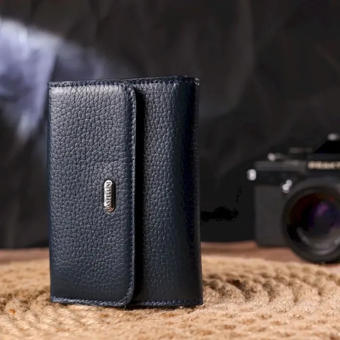 Практичний гаманець для жінок із натуральної шкіри флотар CANPELLINI 21593 Синій