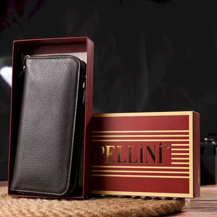 Практичний гаманець для жінок із натуральної зернистої шкіри CANPELLINI 21617 Коричневий