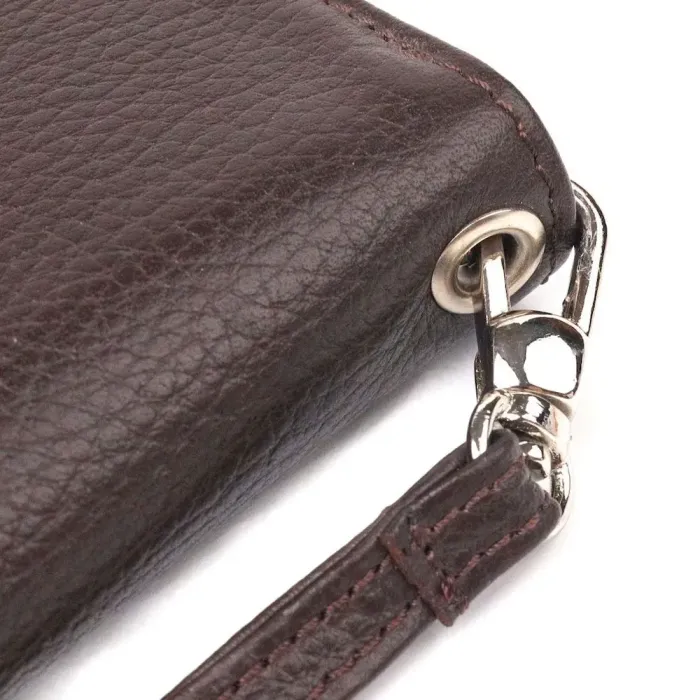 Практичний гаманець для жінок із натуральної зернистої шкіри CANPELLINI 21617 Коричневий