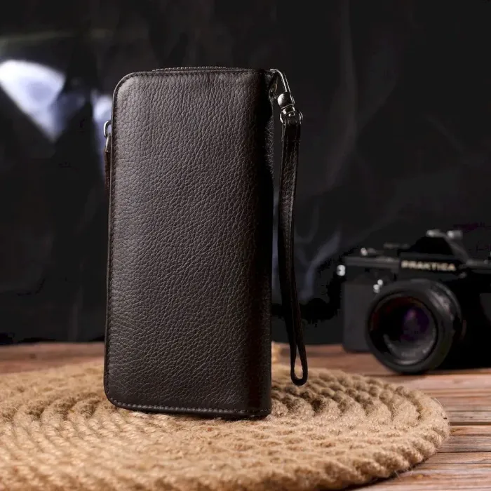 Практичний гаманець для жінок із натуральної зернистої шкіри CANPELLINI 21617 Коричневий