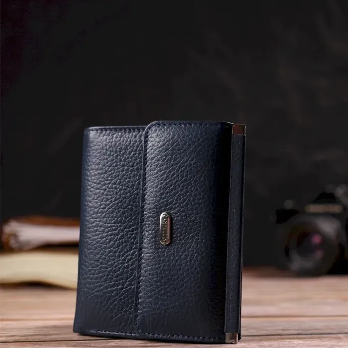 Практичный кошелек для женщин среднего размера из натуральной кожи флотар CANPELLINI 21813 Синий