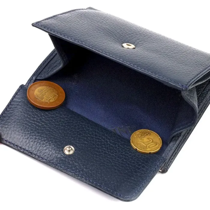 Практичный кошелек для женщин среднего размера из натуральной кожи флотар CANPELLINI 21813 Синий