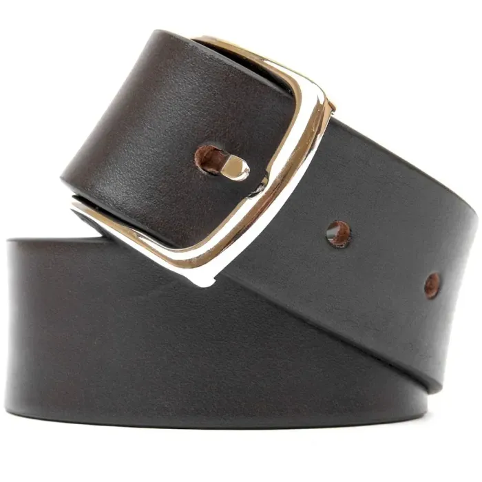 Практичний чоловічий шкіряний ремінь GRANDE PELLE 11452 Темно-коричневий