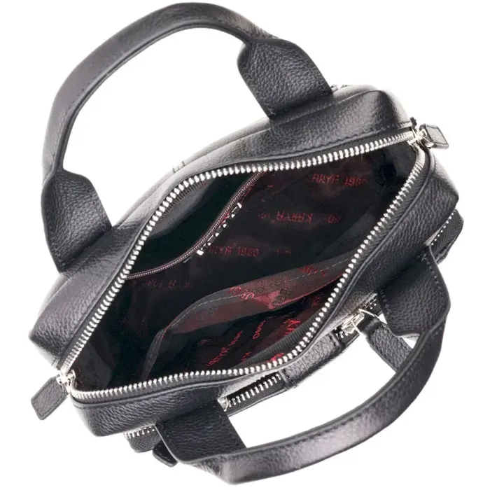 Практичный мужской мессенджер KARYA 20901 кожаный Черный