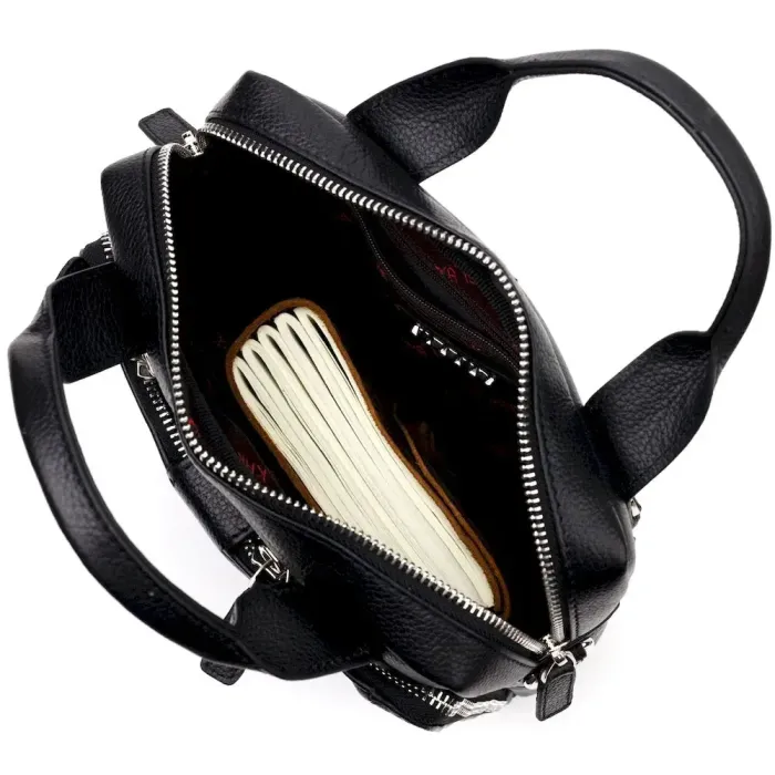 Практичный мужской мессенджер KARYA 20901 кожаный Черный