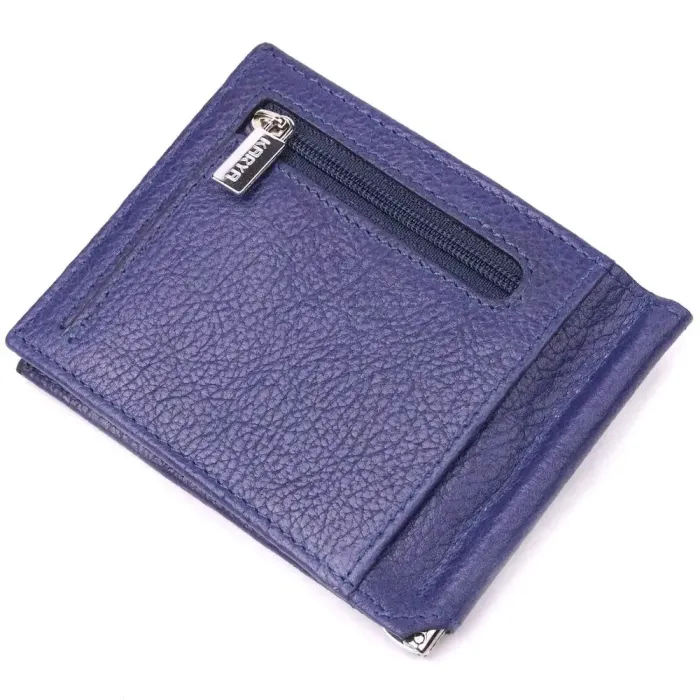 Практичний чоловічий затиск із натуральної шкіри KARYA 21416 Синій