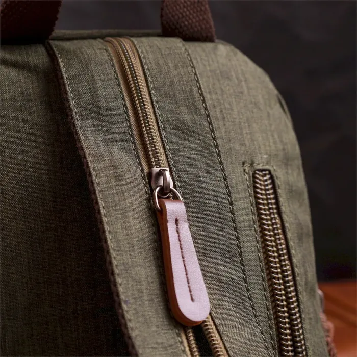 Практичний рюкзак з поліестеру з великою кількістю кишень Vintage 22145 Оливковий