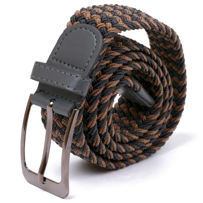 Практичный текстильный ремень Vintage 20814 Серый