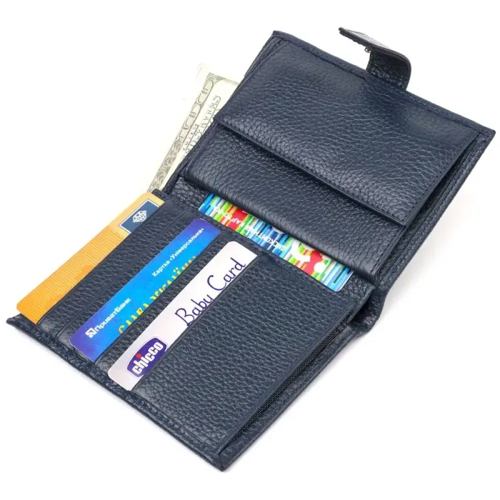 Практичний вертикальний чоловічий гаманець середнього розміру з натуральної шкіри флотар CANPELLINI 21735