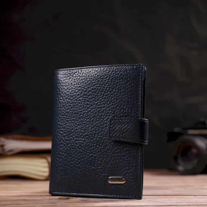 Практичний вертикальний чоловічий гаманець середнього розміру з натуральної шкіри флотар CANPELLINI 21735