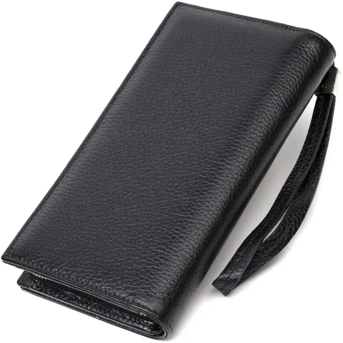 Практичний жіночий клатч з блоком для кредитних карток з натуральної шкіри Tony Bellucci 22033 Чорний