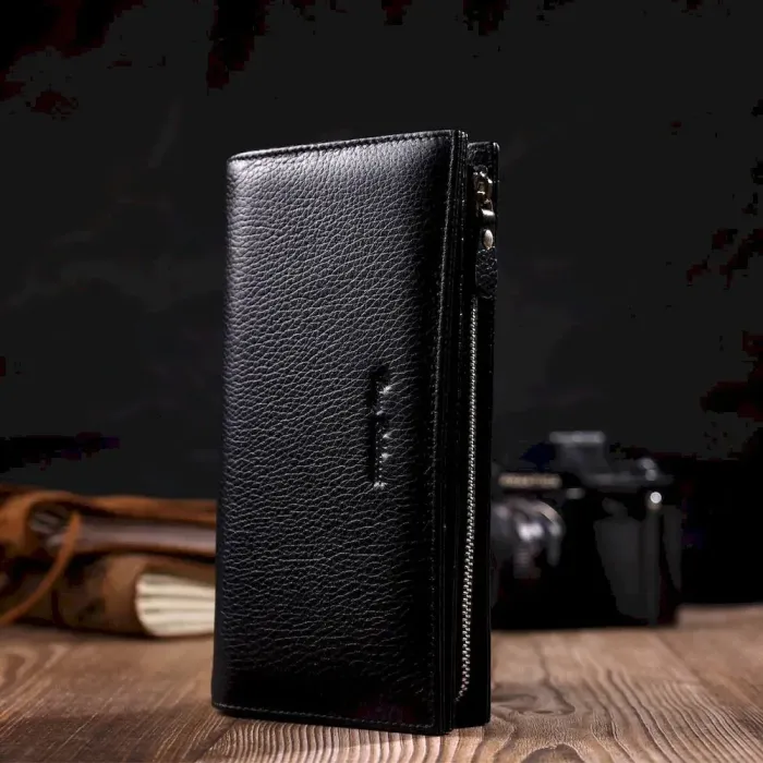 Практичний жіночий клатч з блоком для кредитних карток з натуральної шкіри Tony Bellucci 22033 Чорний